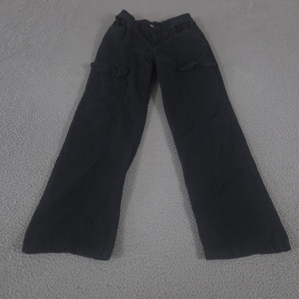 Aeropostale Pants Women XS Black Utility Cargo Straight Leg Cotton Casual Office